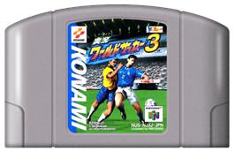 Cartridge artwork for Jikkyou World Soccer 3 on the Nintendo N64.