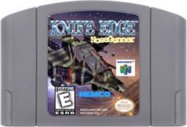 Cartridge artwork for Knife Edge: Nose Gunner on the Nintendo N64.