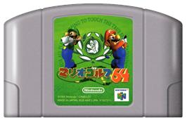 Cartridge artwork for Mario Golf 64 on the Nintendo N64.