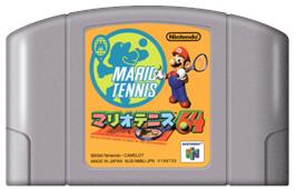 Cartridge artwork for Mario Tennis 64 on the Nintendo N64.