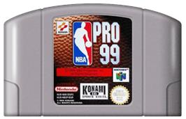 Cartridge artwork for NBA Pro 99 on the Nintendo N64.