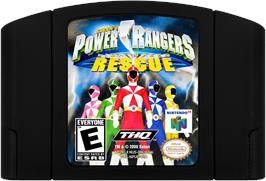 Cartridge artwork for Power Rangers: Lightspeed Rescue on the Nintendo N64.