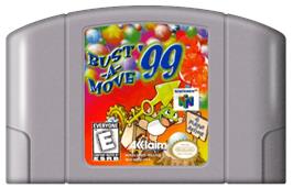 Cartridge artwork for Puzzle Bobble 64 on the Nintendo N64.