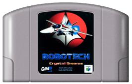 Cartridge artwork for Robotech: Crystal Dreams on the Nintendo N64.