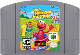 Cartridge artwork for Sesame Street - Elmo's Number Journey on the Nintendo N64.