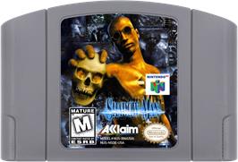 Cartridge artwork for Shadow Man on the Nintendo N64.