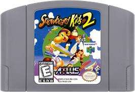 Cartridge artwork for Snowboard Kids 2 on the Nintendo N64.