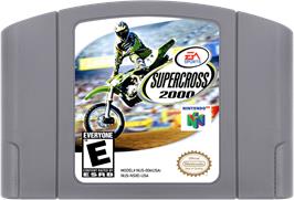 Cartridge artwork for Super Cross 2000 on the Nintendo N64.