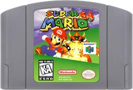 Cartridge artwork for Super Mario 64 on the Nintendo N64.