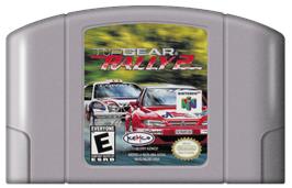 Cartridge artwork for TG Rally 2 on the Nintendo N64.