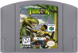 Cartridge artwork for Turok: Dinosaur Hunter on the Nintendo N64.