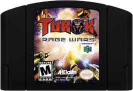Cartridge artwork for Turok: Rage Wars on the Nintendo N64.
