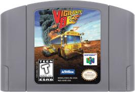 Cartridge artwork for Vigilante 8 on the Nintendo N64.