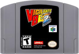 Cartridge artwork for Vigilante 8 - 2nd Offense on the Nintendo N64.