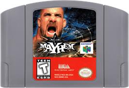 Cartridge artwork for WCW Mayhem on the Nintendo N64.