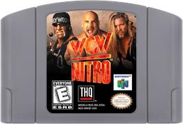 Cartridge artwork for WCW Nitro on the Nintendo N64.