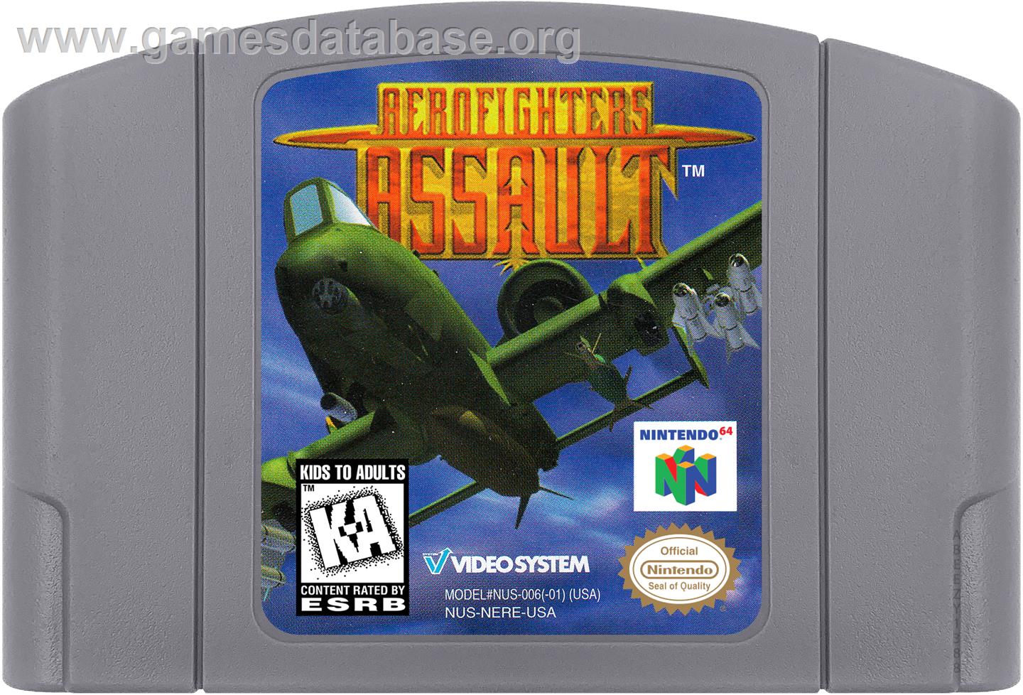 Aero Fighters Assault - Nintendo N64 - Artwork - Cartridge