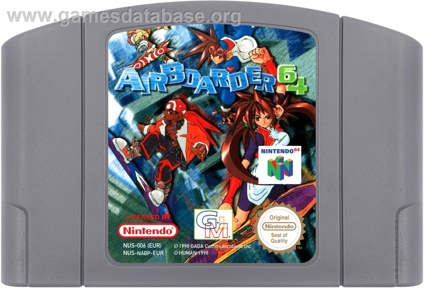 Air Boarder 64 - Nintendo N64 - Artwork - Cartridge