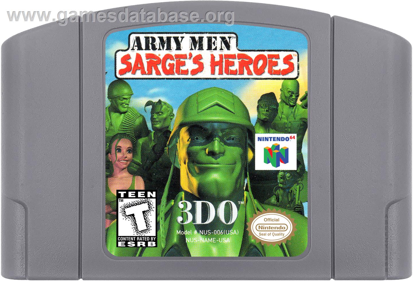 Army Men - Sarge's Heroes - Nintendo N64 - Artwork - Cartridge