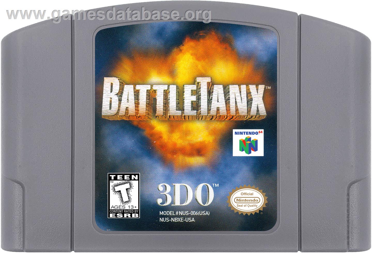 BattleTanx: Global Assault - Nintendo N64 - Artwork - Cartridge