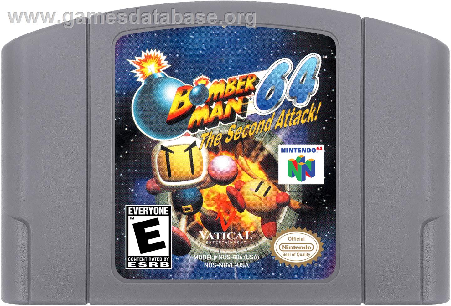 Bomberman 64 - The Second Attack! - Nintendo N64 - Artwork - Cartridge