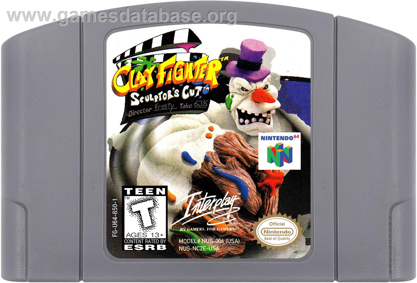Clay Fighter: Sculptor's Cut - Nintendo N64 - Artwork - Cartridge