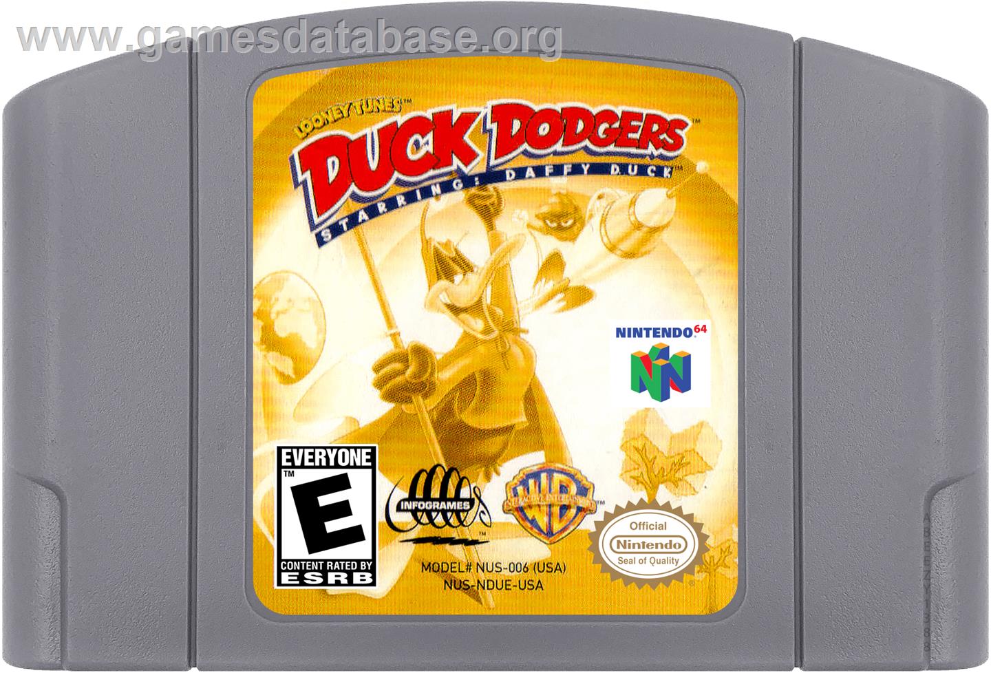 Daffy Duck Starring as Duck Dodgers - Nintendo N64 - Artwork - Cartridge