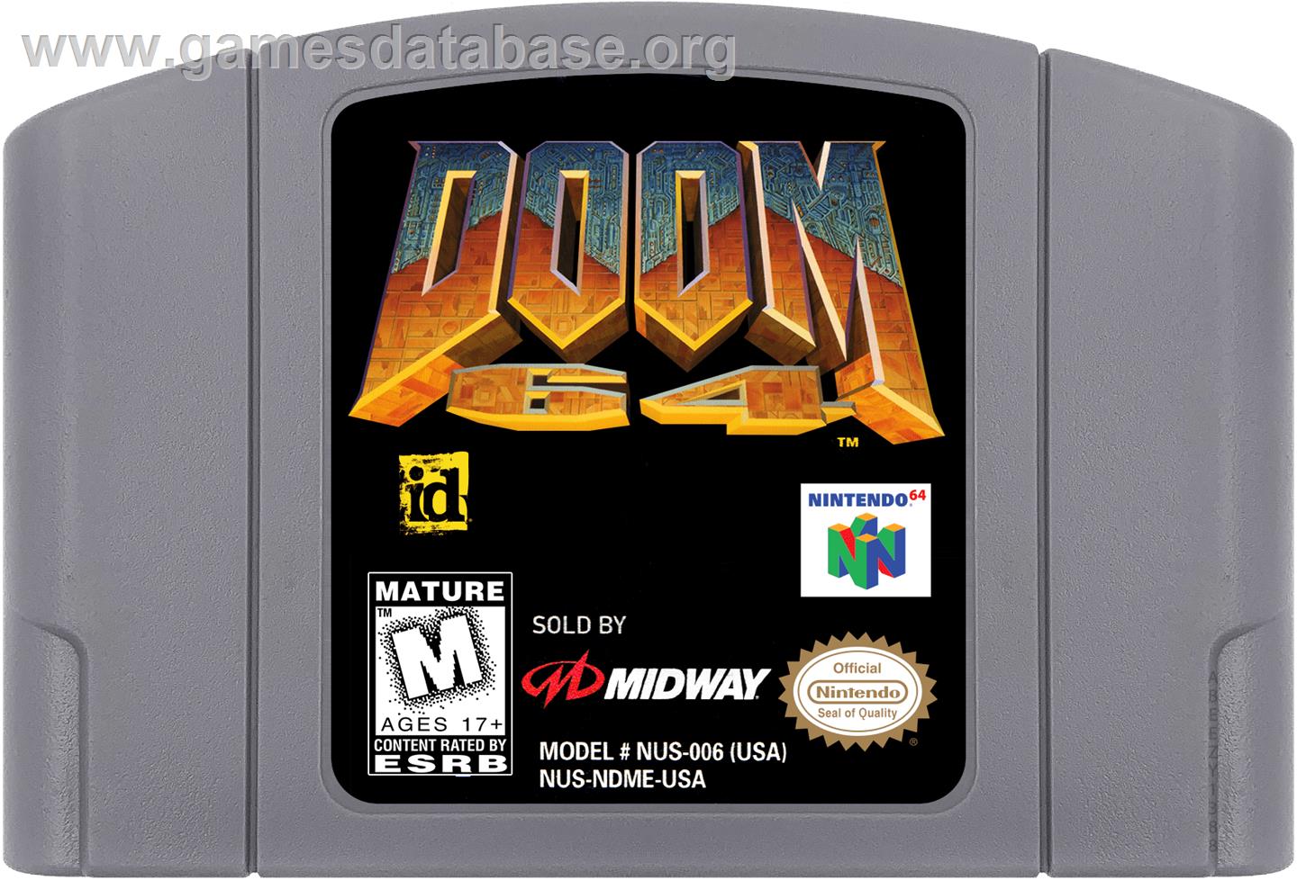 Doom 64 - Nintendo N64 - Artwork - Cartridge