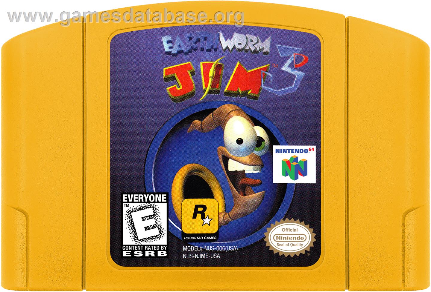 Earthworm Jim 3d - Nintendo N64 - Artwork - Cartridge