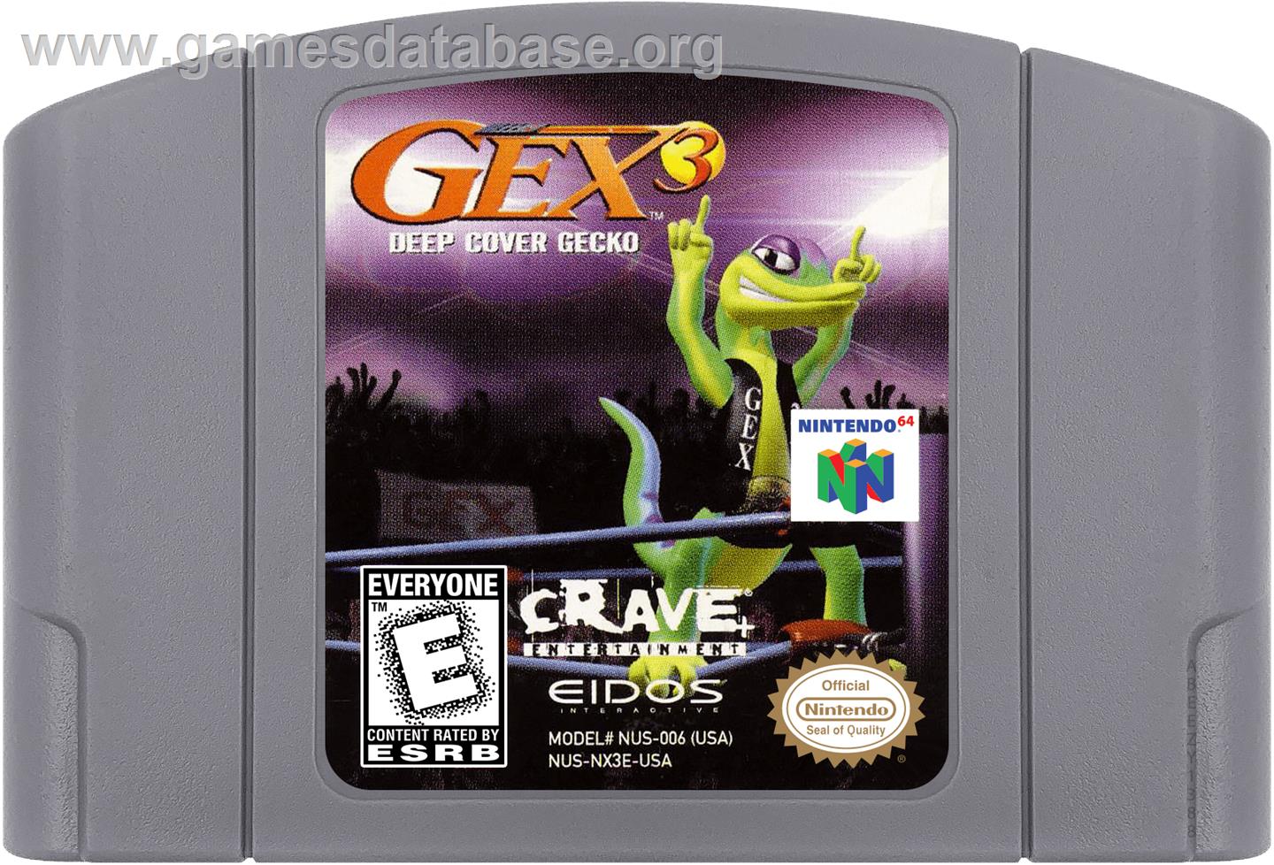 Gex 3: Deep Cover Gecko - Nintendo N64 - Artwork - Cartridge