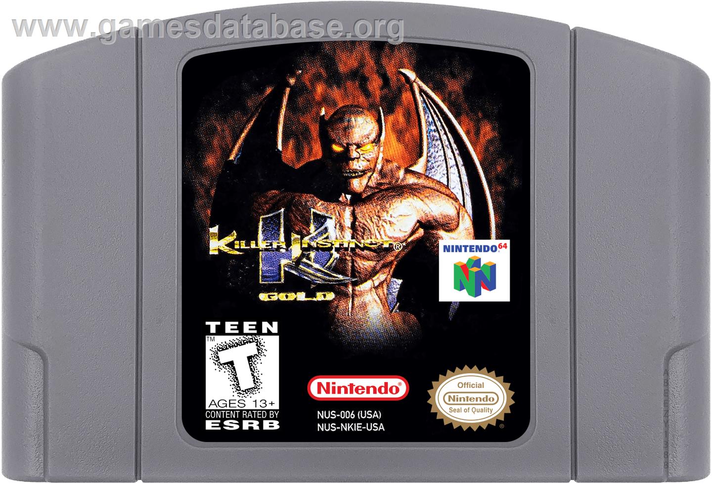 Killer Instinct Gold - Nintendo N64 - Artwork - Cartridge