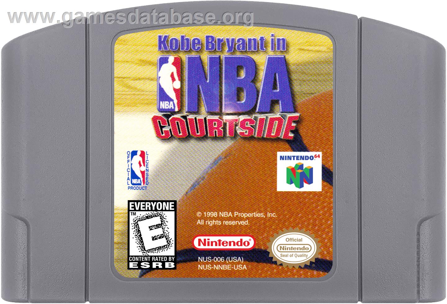 Kobe Bryant In Nba Courtside - Nintendo N64 - Artwork - Cartridge