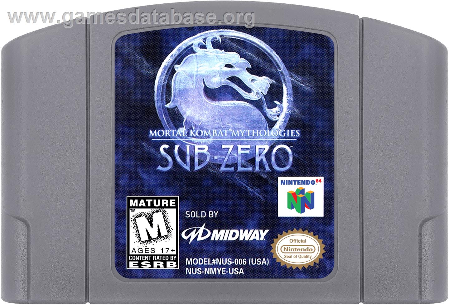 Mortal Kombat Mythologies - Sub-zero - Nintendo N64 - Artwork - Cartridge