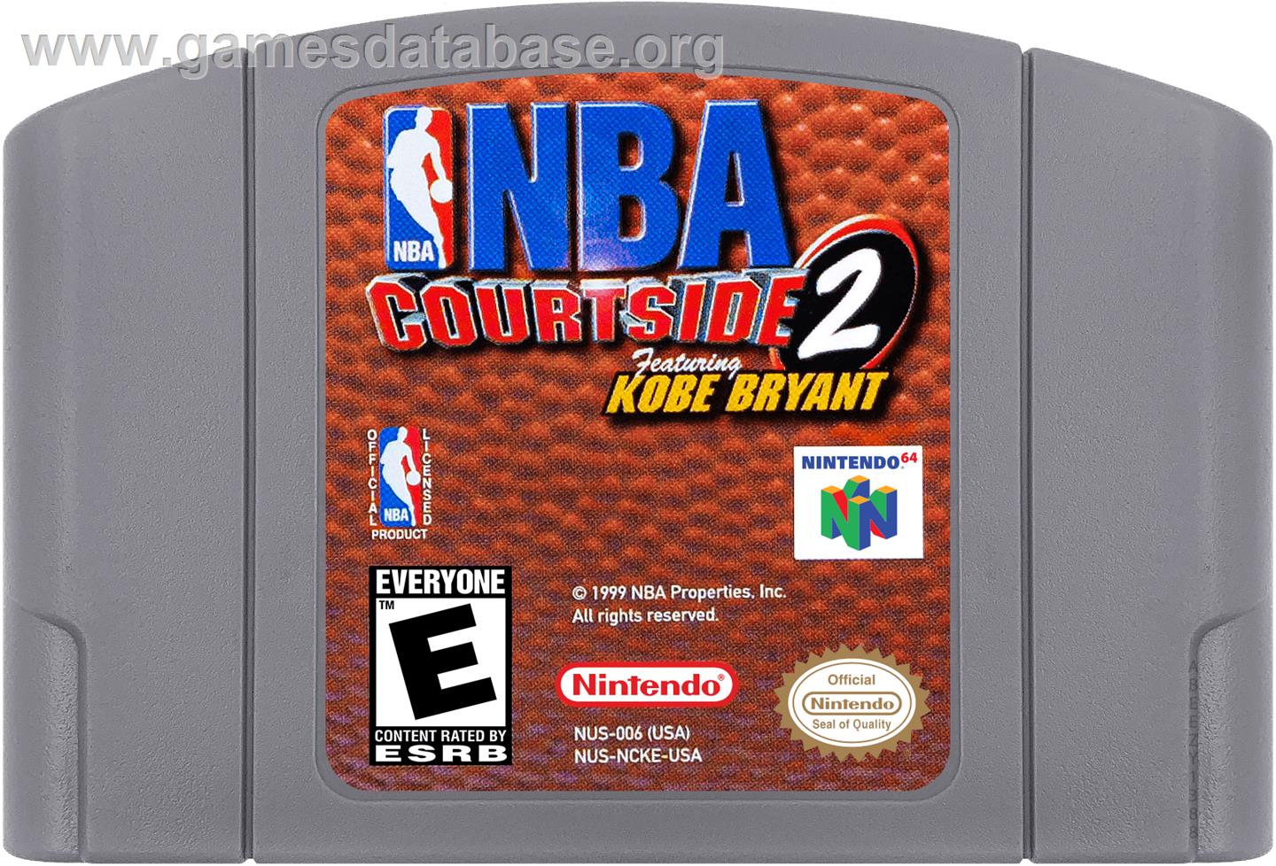 NBA Courtside 2 featuring Kobe Bryant - Nintendo N64 - Artwork - Cartridge