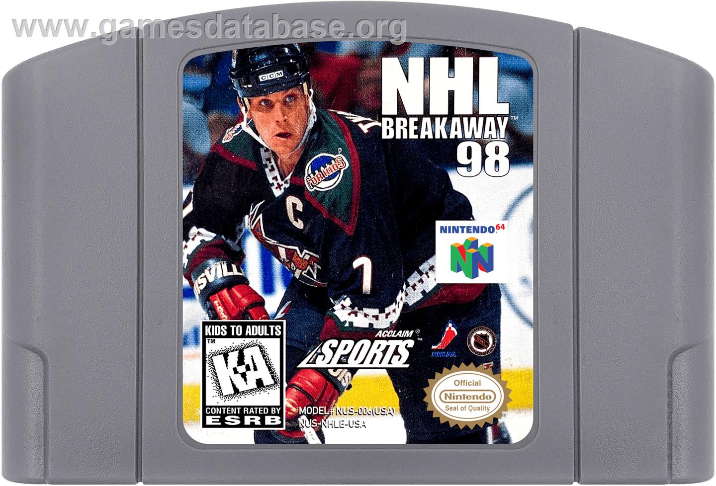 NHL Breakaway 98 - Nintendo N64 - Artwork - Cartridge