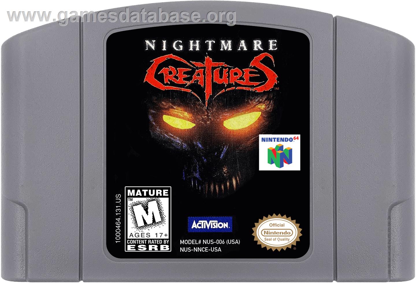 Nightmare Creatures - Nintendo N64 - Artwork - Cartridge