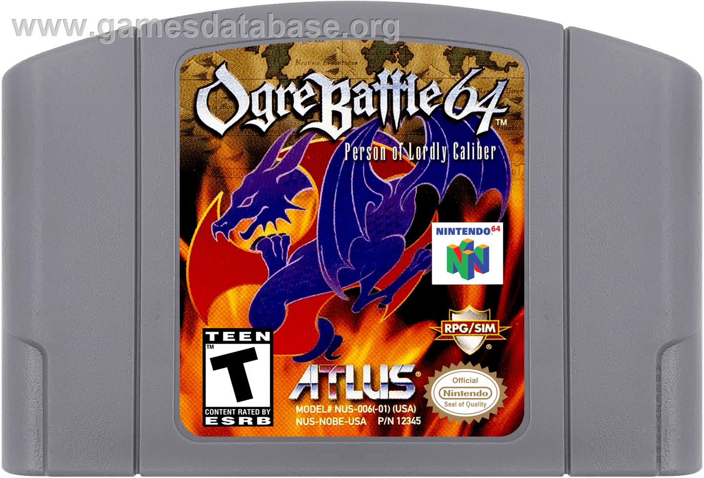 Ogre Battle 64: Person of Lordly Caliber - Nintendo N64 - Artwork - Cartridge