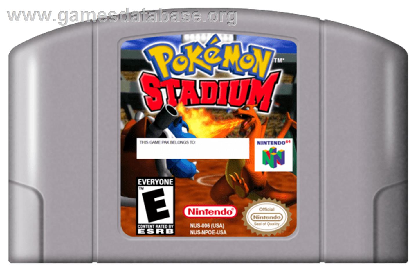 Pokemon Stadium - Nintendo N64 - Artwork - Cartridge