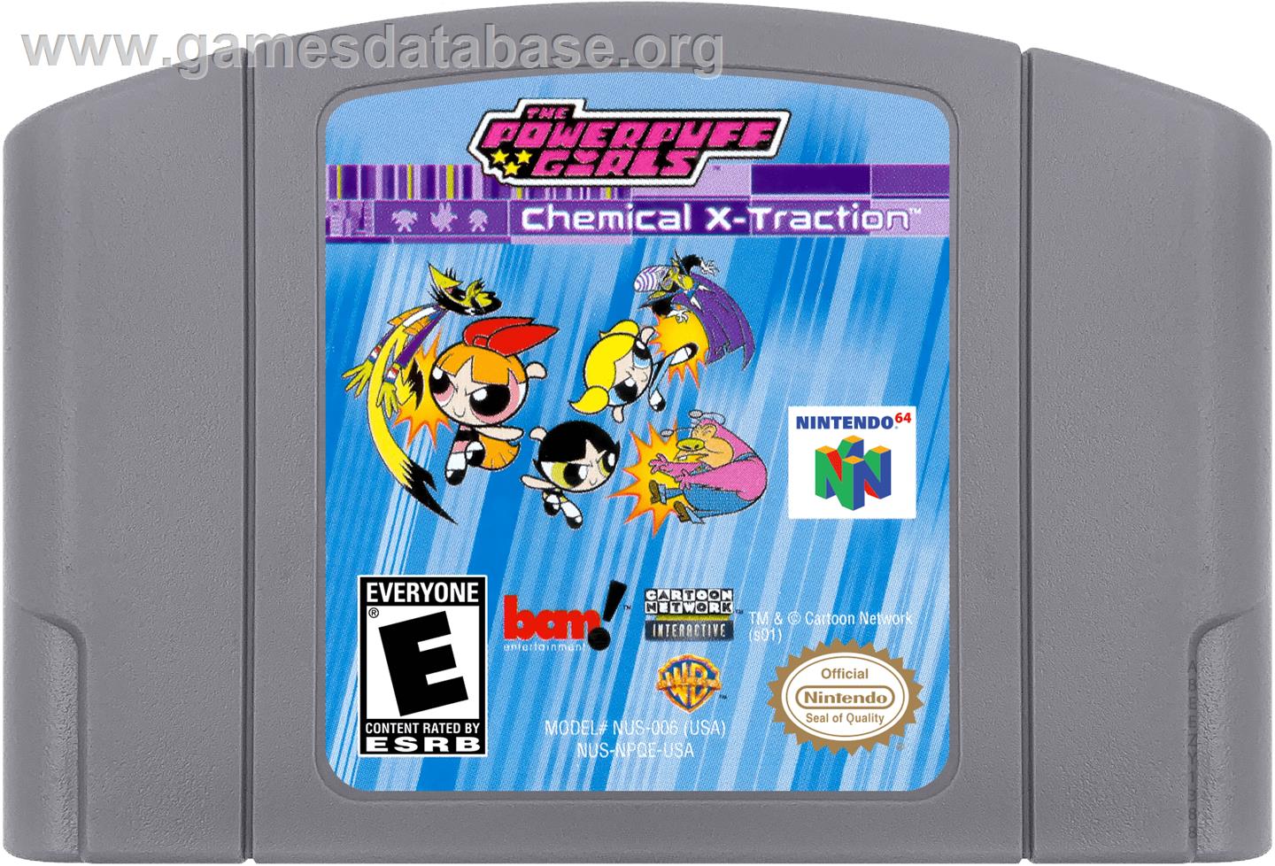 Powerpuff Girls: Chemical X-Traction - Nintendo N64 - Artwork - Cartridge