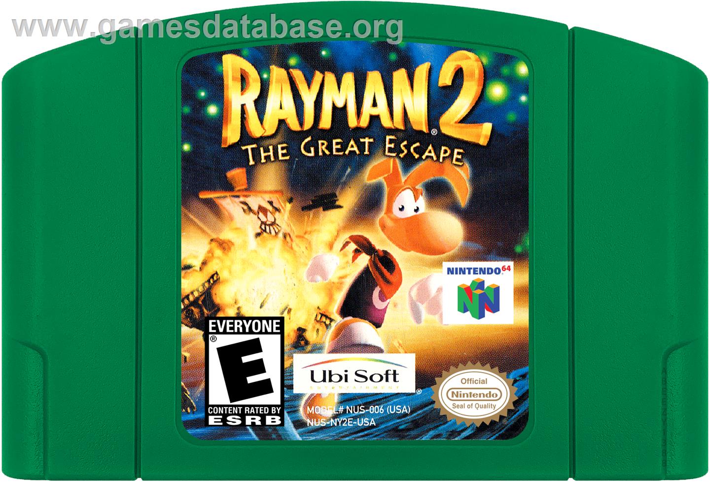 Rayman 2 - The Great Escape - Nintendo N64 - Artwork - Cartridge