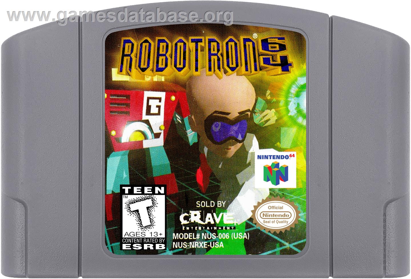 Robotron 64 - Nintendo N64 - Artwork - Cartridge