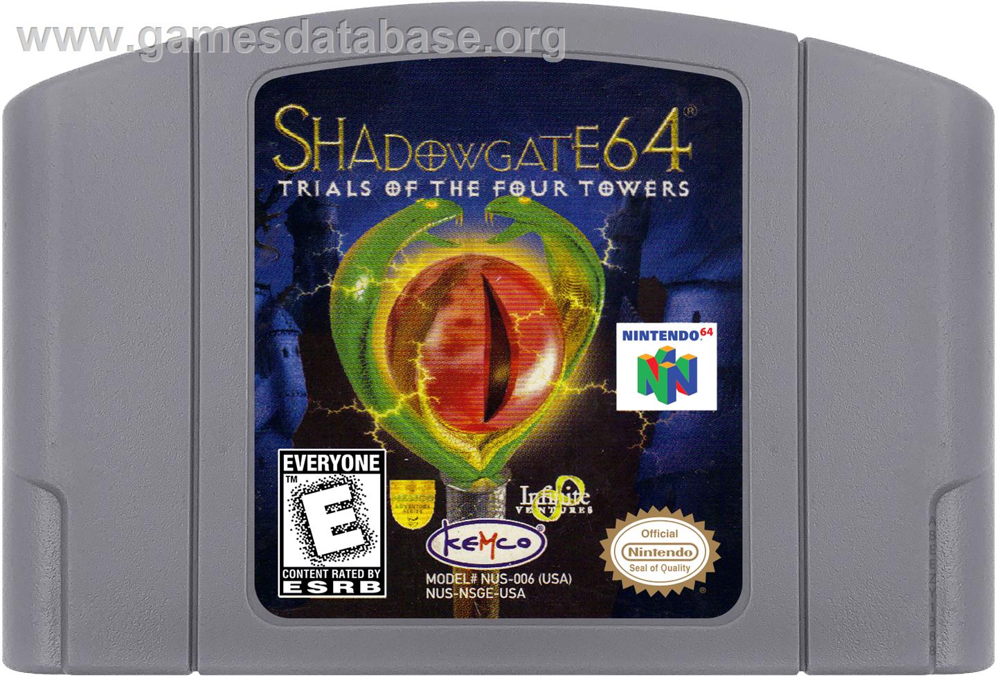 Shadowgate 64: The Trials of the Four Towers - Nintendo N64 - Artwork - Cartridge