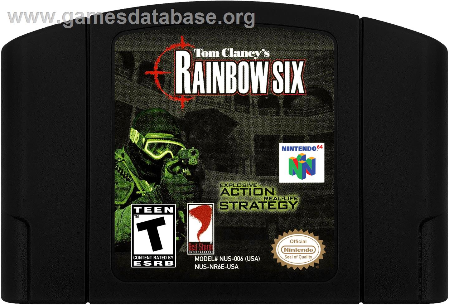Tom Clancy's Rainbow Six - Nintendo N64 - Artwork - Cartridge