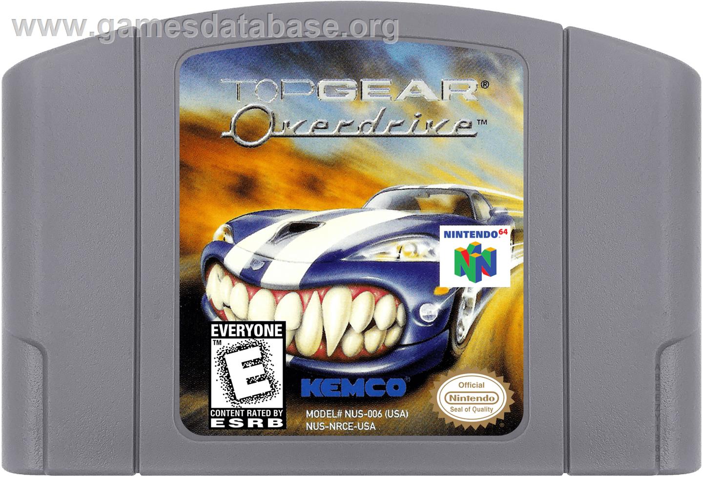 Top Gear Overdrive - Nintendo N64 - Artwork - Cartridge
