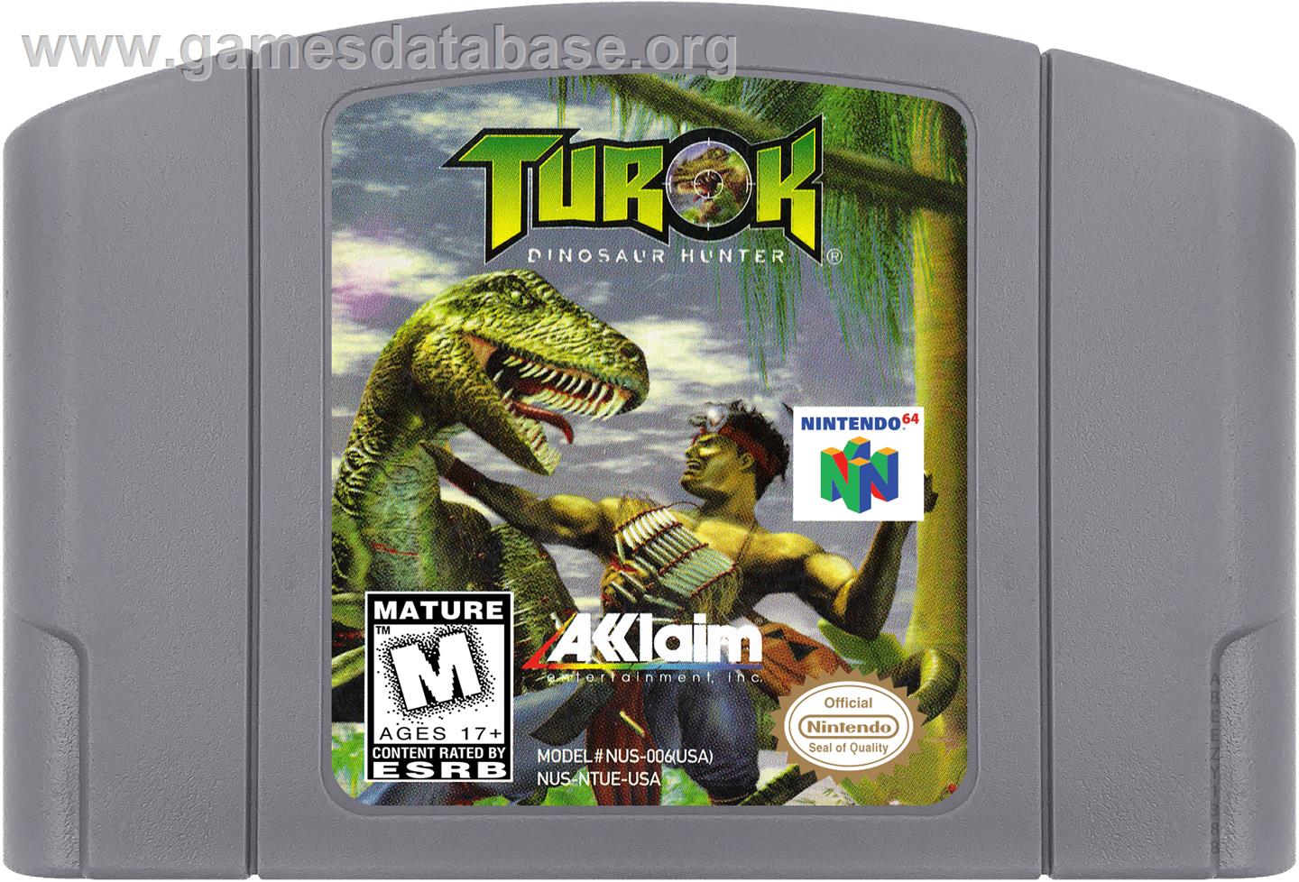 Turok: Dinosaur Hunter - Nintendo N64 - Artwork - Cartridge
