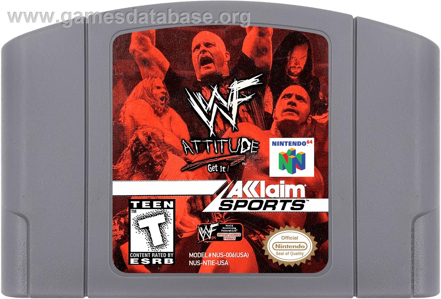 WWF Attitude - Nintendo N64 - Artwork - Cartridge