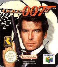 Top of cartridge artwork for 007: Golden Eye on the Nintendo N64.