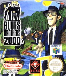 Top of cartridge artwork for Blues Brothers 2000 on the Nintendo N64.