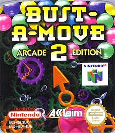 Top of cartridge artwork for Bust a Move 2 on the Nintendo N64.