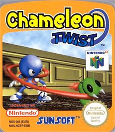 Top of cartridge artwork for Chameleon Twist on the Nintendo N64.